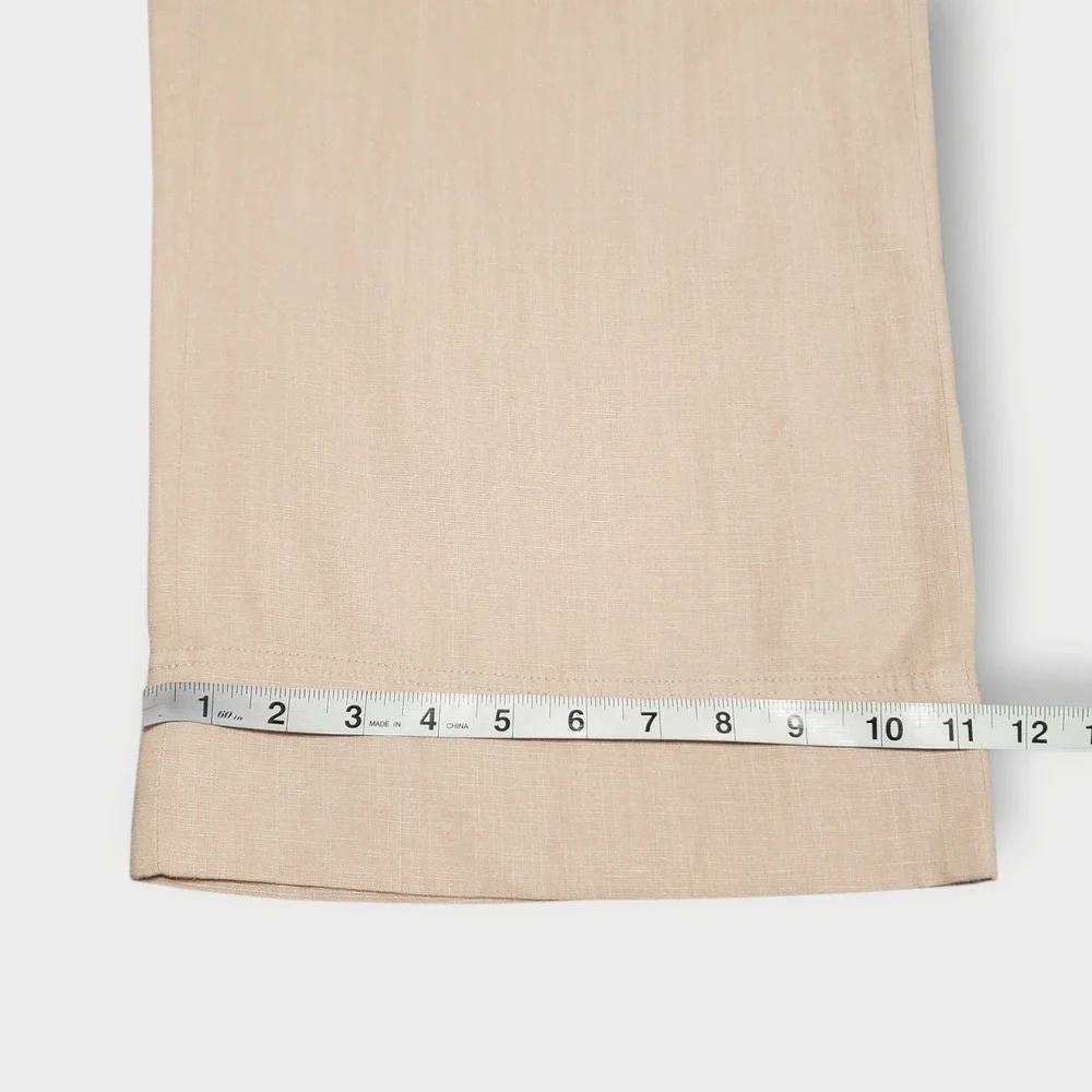 J.Crew Wide Leg Linen Blend Jumpsuit Sz 4 Belted Pleated Short Sleeve Blush Pink - Picture 16 of 16